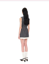 Ruffled Wool-Blend Sleeveless A-Line Dress - CHINASQUAD