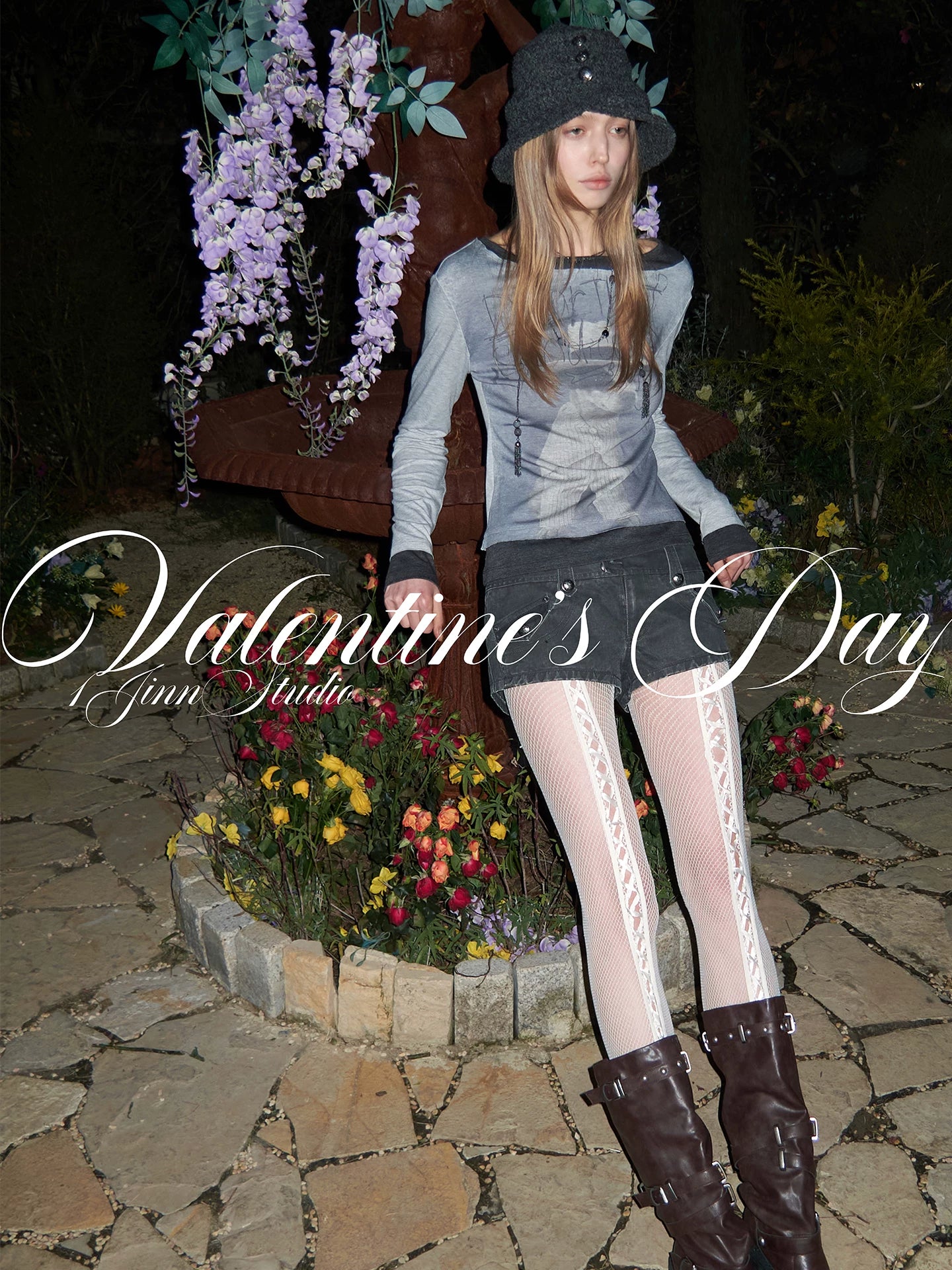 Vintage Tweed Ruched Bucket Hat