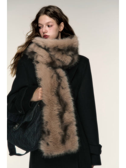 Vintage Cozy Faux Fur Winter Scarf