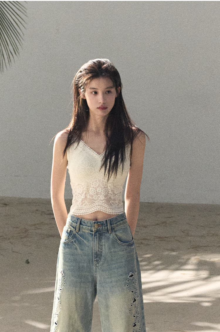 High-Stretch Lace Backless Camisole