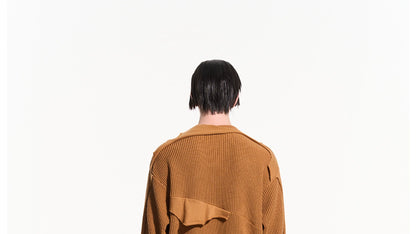 Cloud Texture Dual-Tone Distressed Knit Sweater