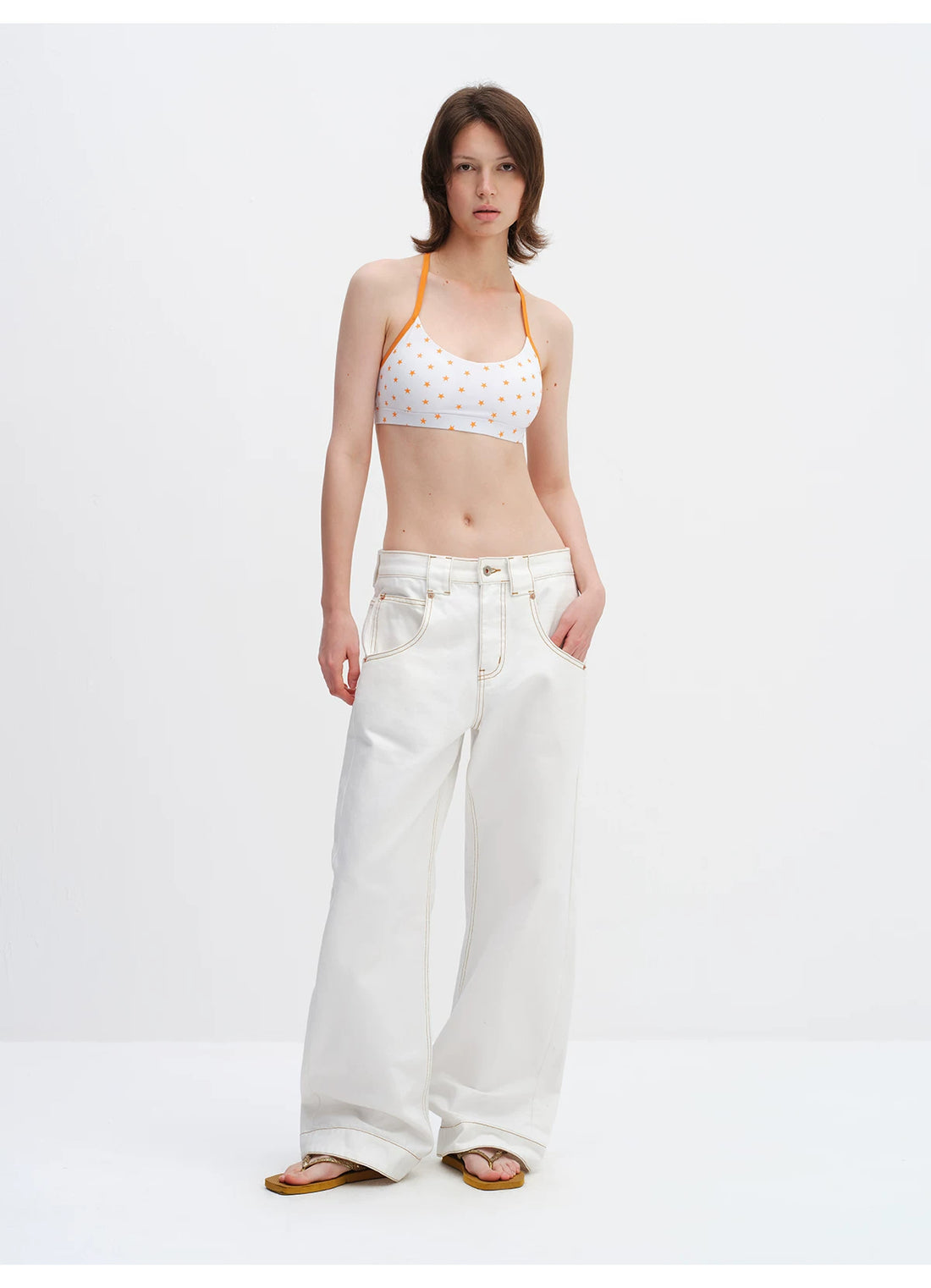 Star Print Racerback Sports Bra