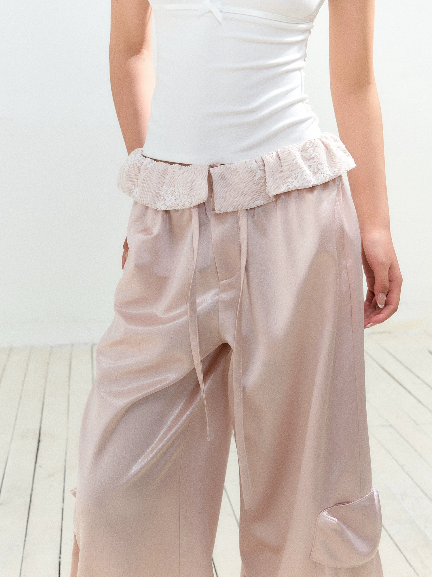 Lace Large Pocket Utility Pants - CHINASQUAD