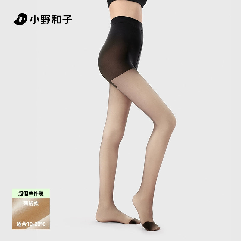 Double-Layer Black Sheer Pantyhose, Black Semi-Sheer Tights