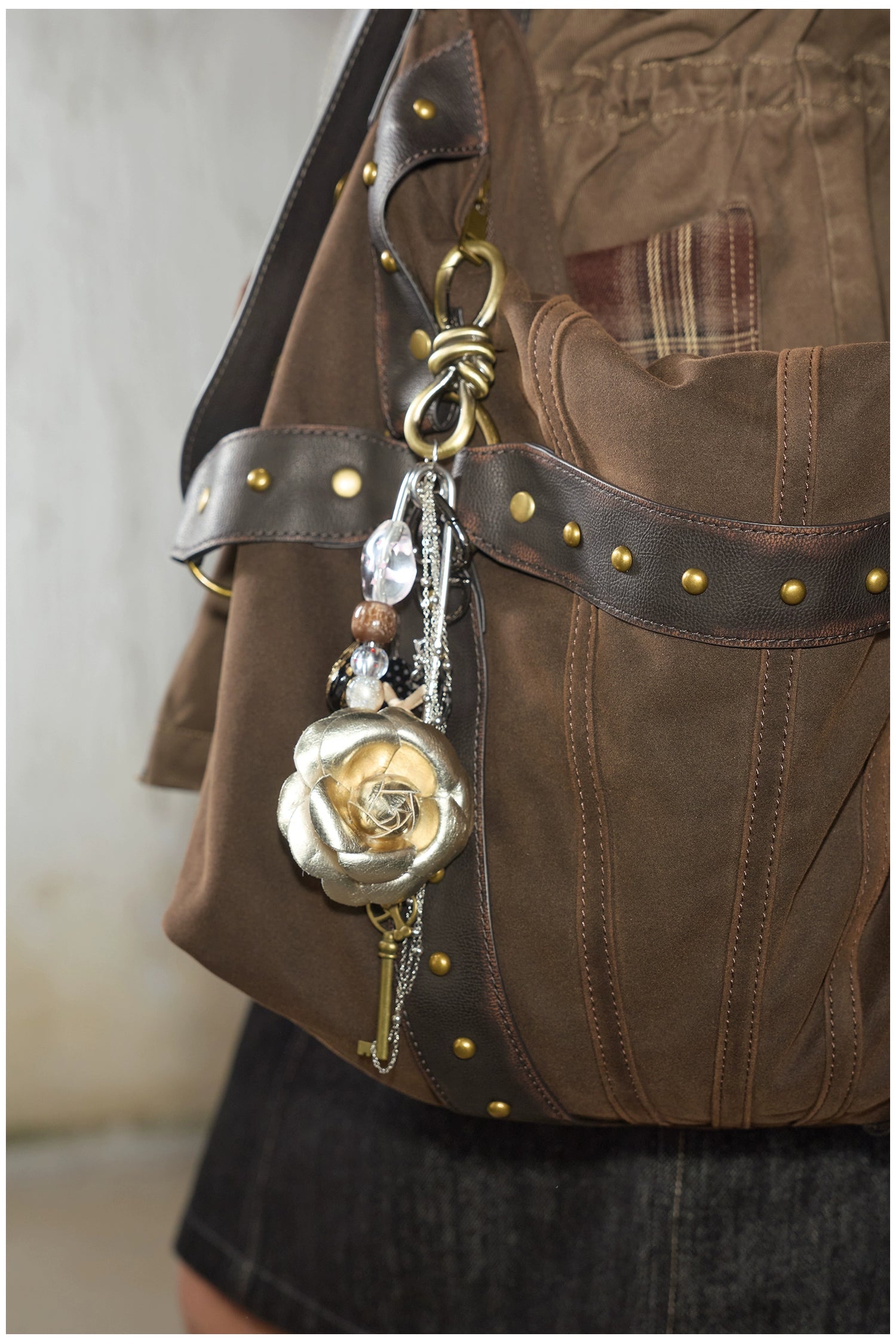 Vintage Heart &amp; Rose Chain Pendant