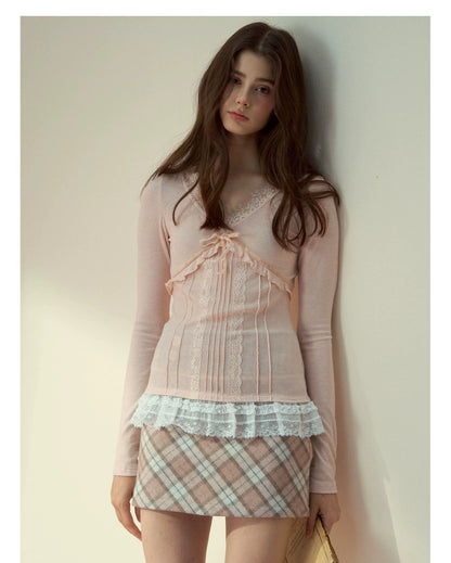 Lace Trim Tencel Wool Blouse - CHINASQUAD