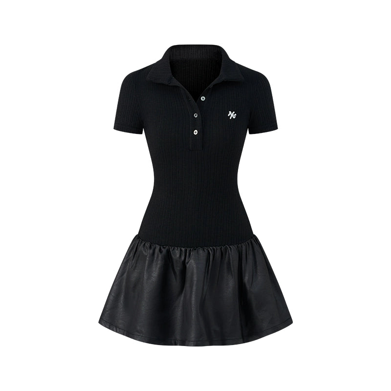 Color-block Polo Airy Dress