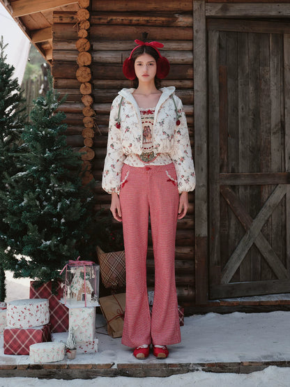 French Playful Quilted Down Dress &amp; Jacket Set