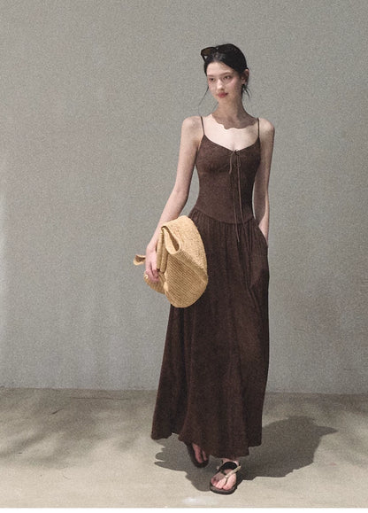 Passing Flower Shop Jacquard Backless Dress