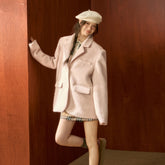 Pink Wool Blazer Jacket - CHINASQUAD