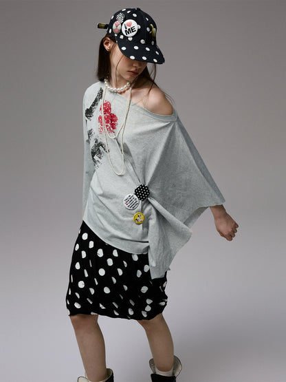 Asymmetric Letter Print Sweatshirt
