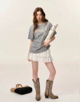 Beaded Bow-knot T-Shirt - CHINASQUAD