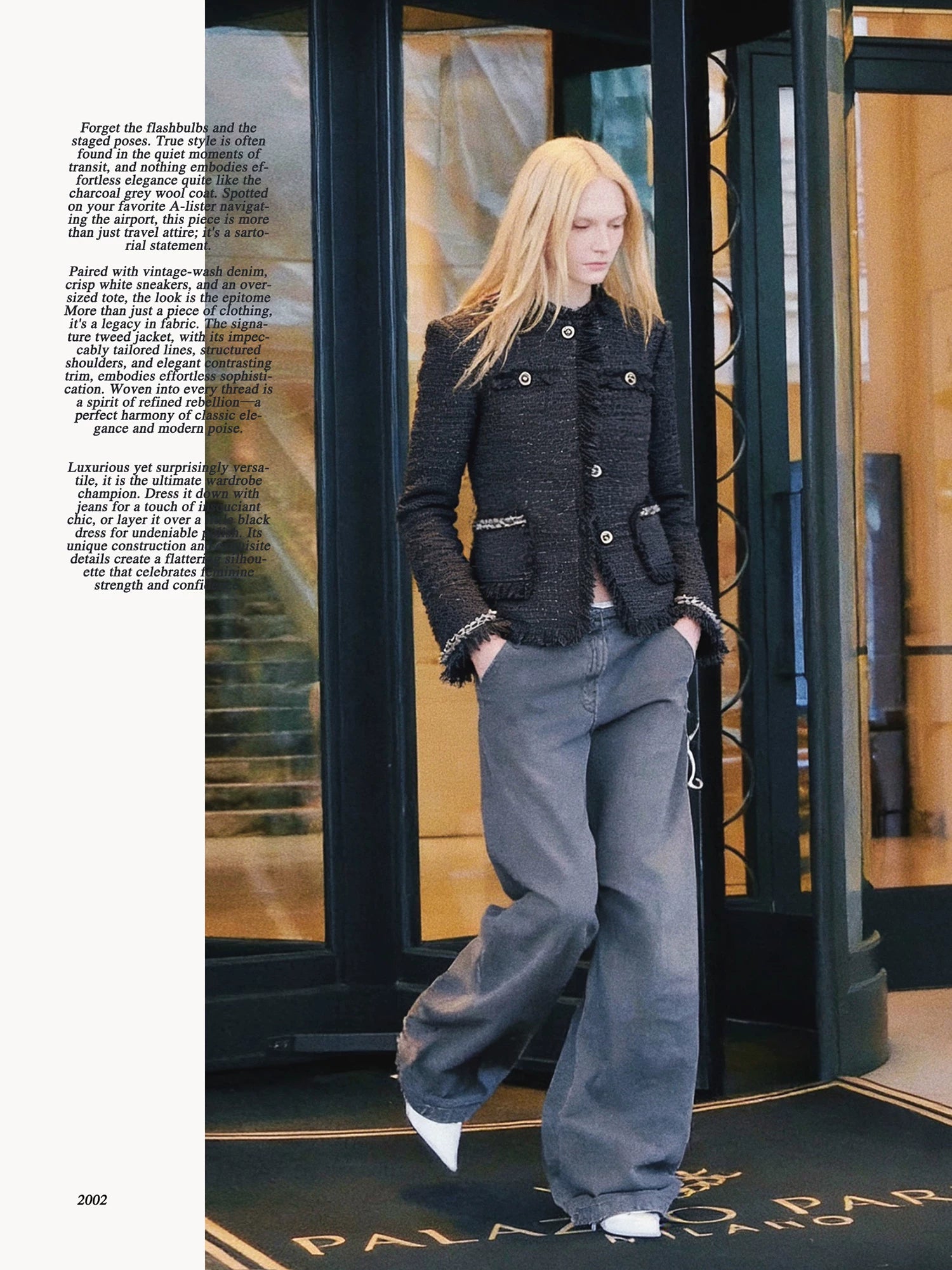 Luxury Grey Tweed Wool Jacket