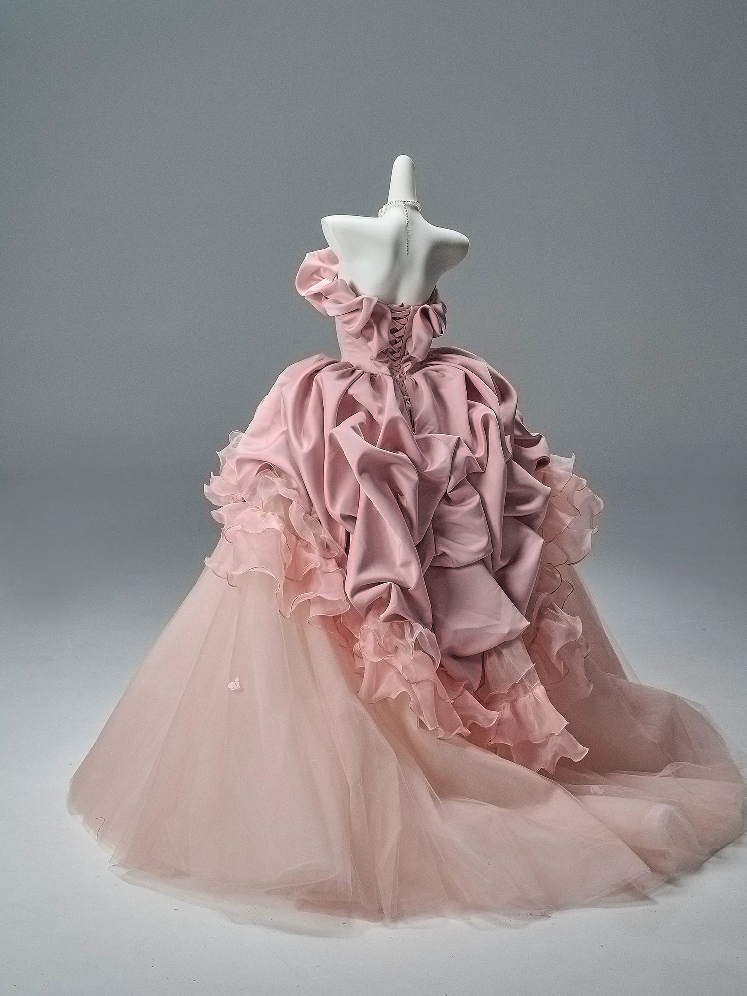 Peach Coco Sculpted Couture Ball Gown