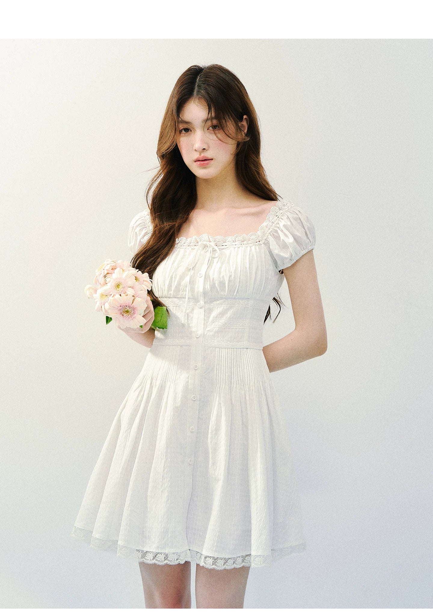 Pure Romance Square-Neck Mini Dress