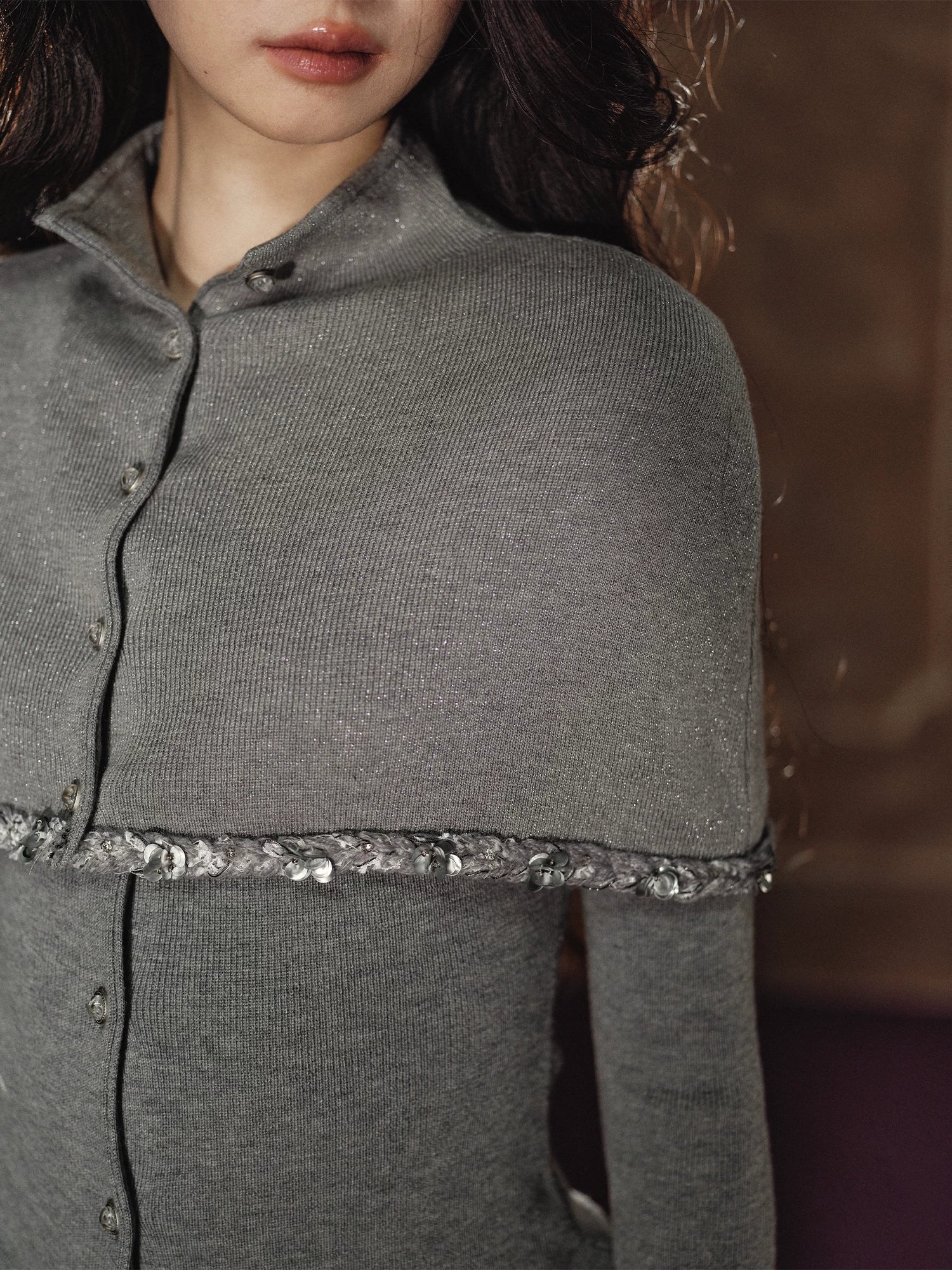 Detachable Cape Wool Knit Sweater