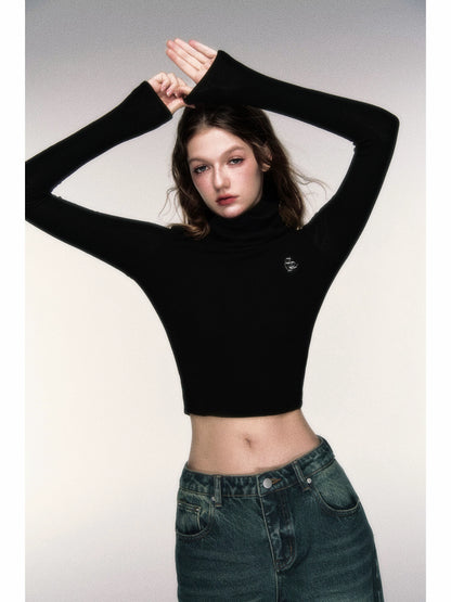 High-Neck Stretch Knit Base Layer