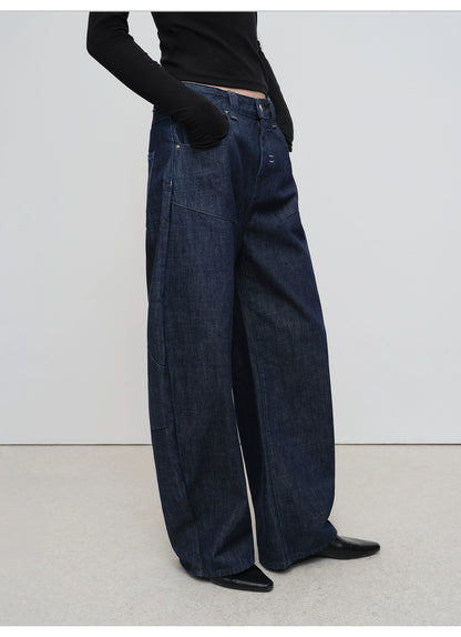 Chitu Pleated Washed Denim Jeans