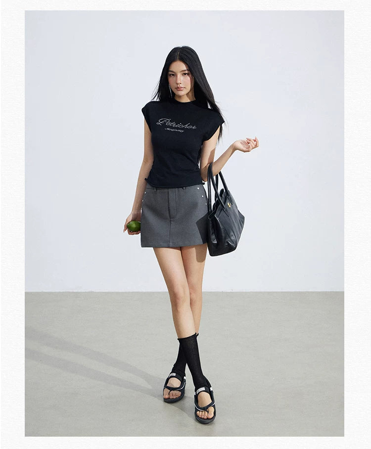 Soft Sculpt Rolled-Edge Sleeveless Knit Top