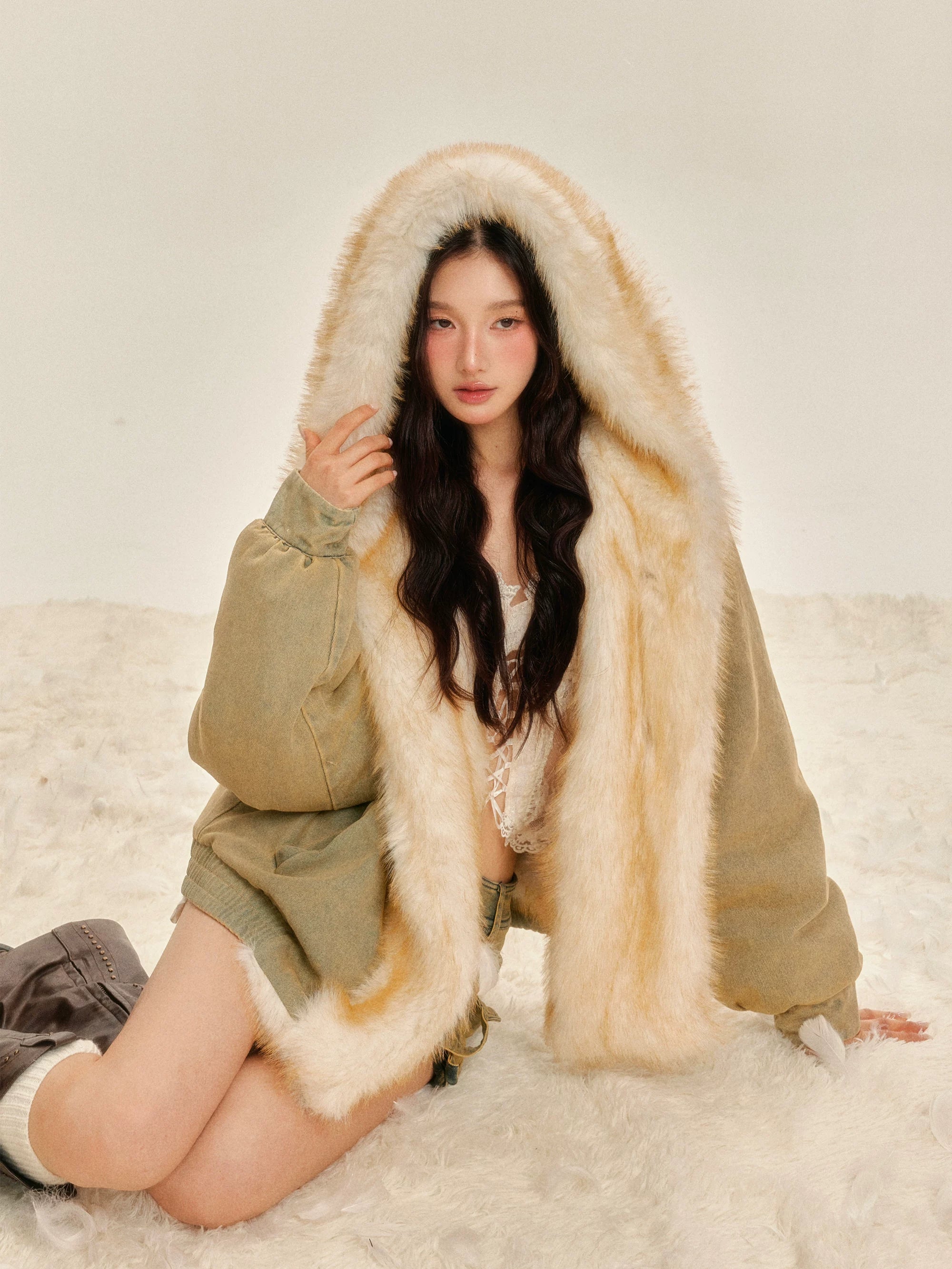 Reversible Eco-Faux Fur Denim Jacket