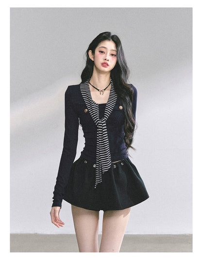 Striped Long-Sleeve Slim-Fit T-Shirt