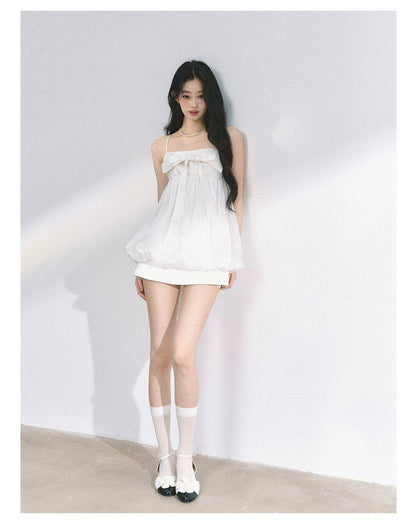 Puff Blossom Off-Shoulder Mini Dress