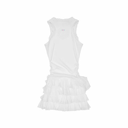 Snoopy Lace Patch Tiered Tank Dress 1Jinn Studio