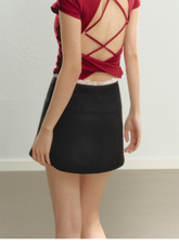 Red & Dark Gray Skort - CHINASQUAD