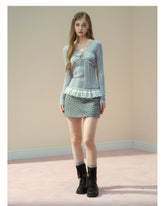 Wool Polka Dot A-line Mini Skirt - CHINASQUAD