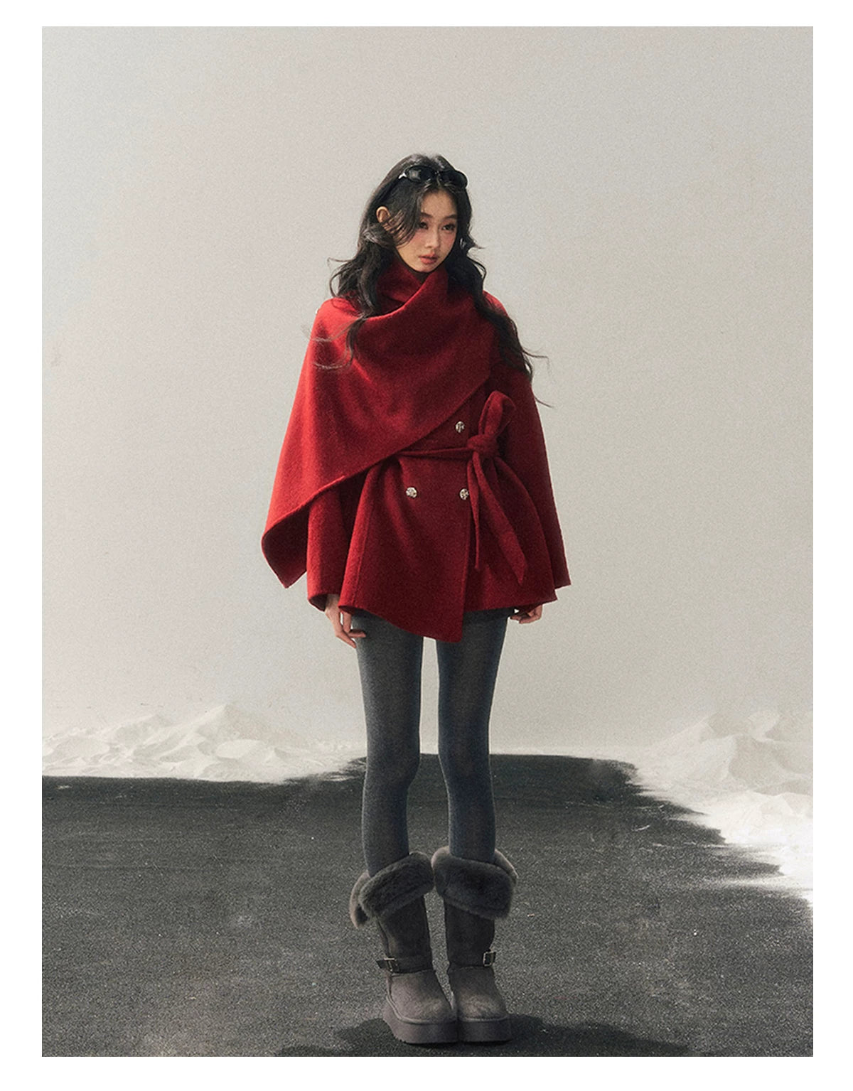 French British-Style Wool Coat