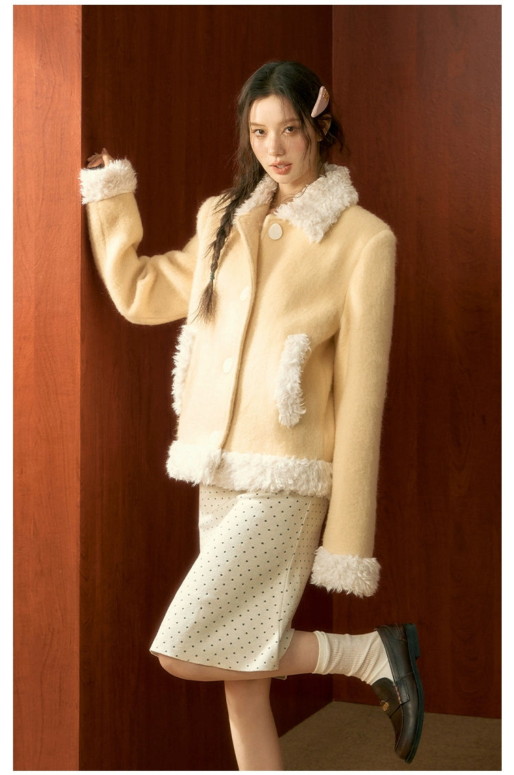 Yellow College Shearing Jacket - CHINASQUAD