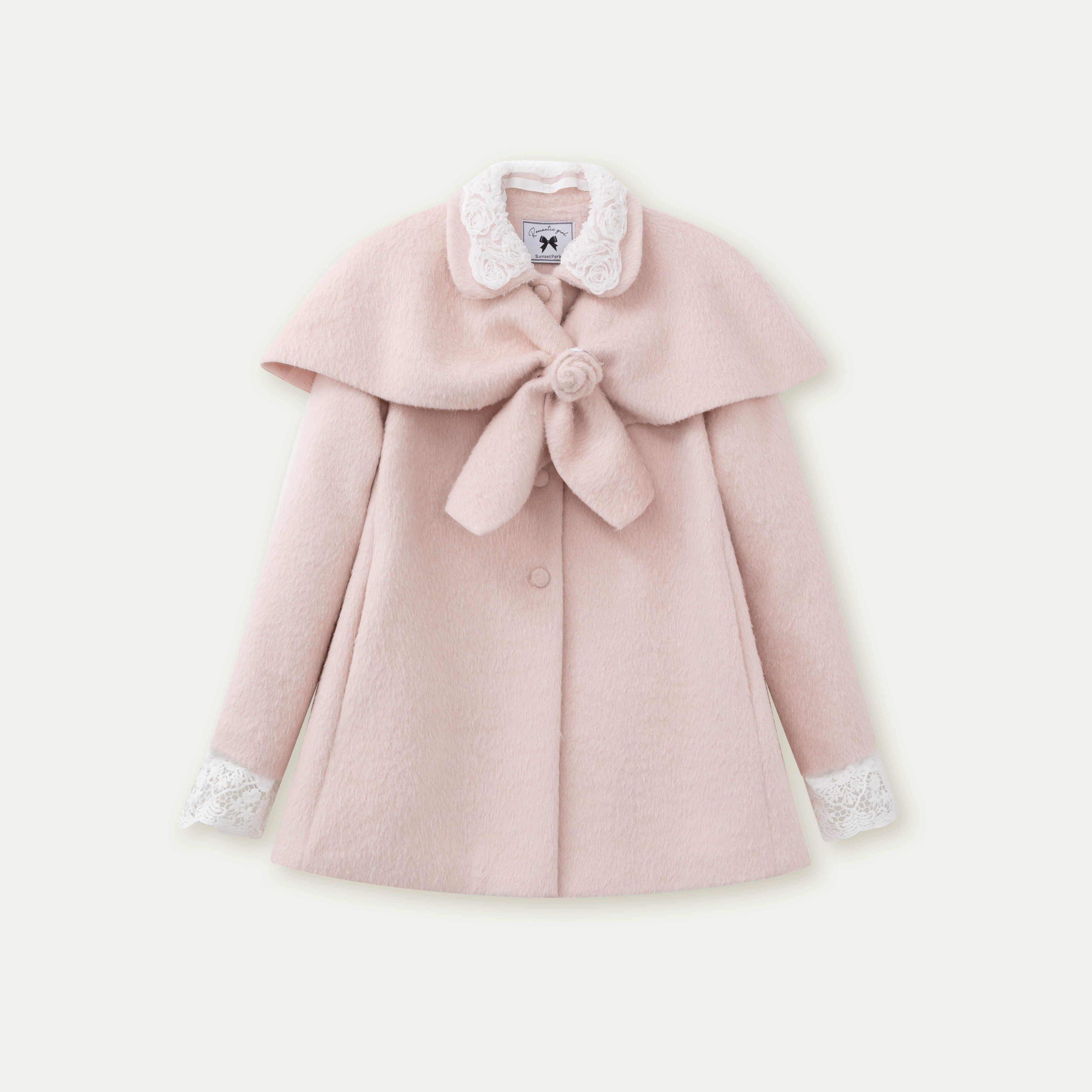 Rose Cape Wool-Blend Coat