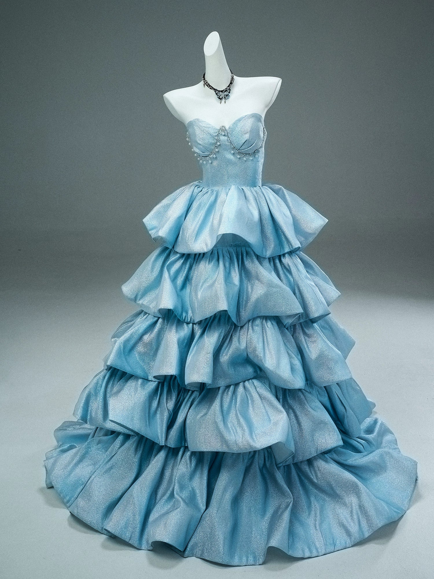 DXI Iridescent Cascade Couture Gown