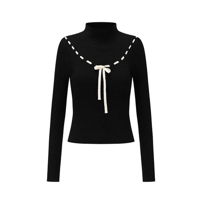 Collegiate White Mock-Neck Knit Top &amp; Skirt Set