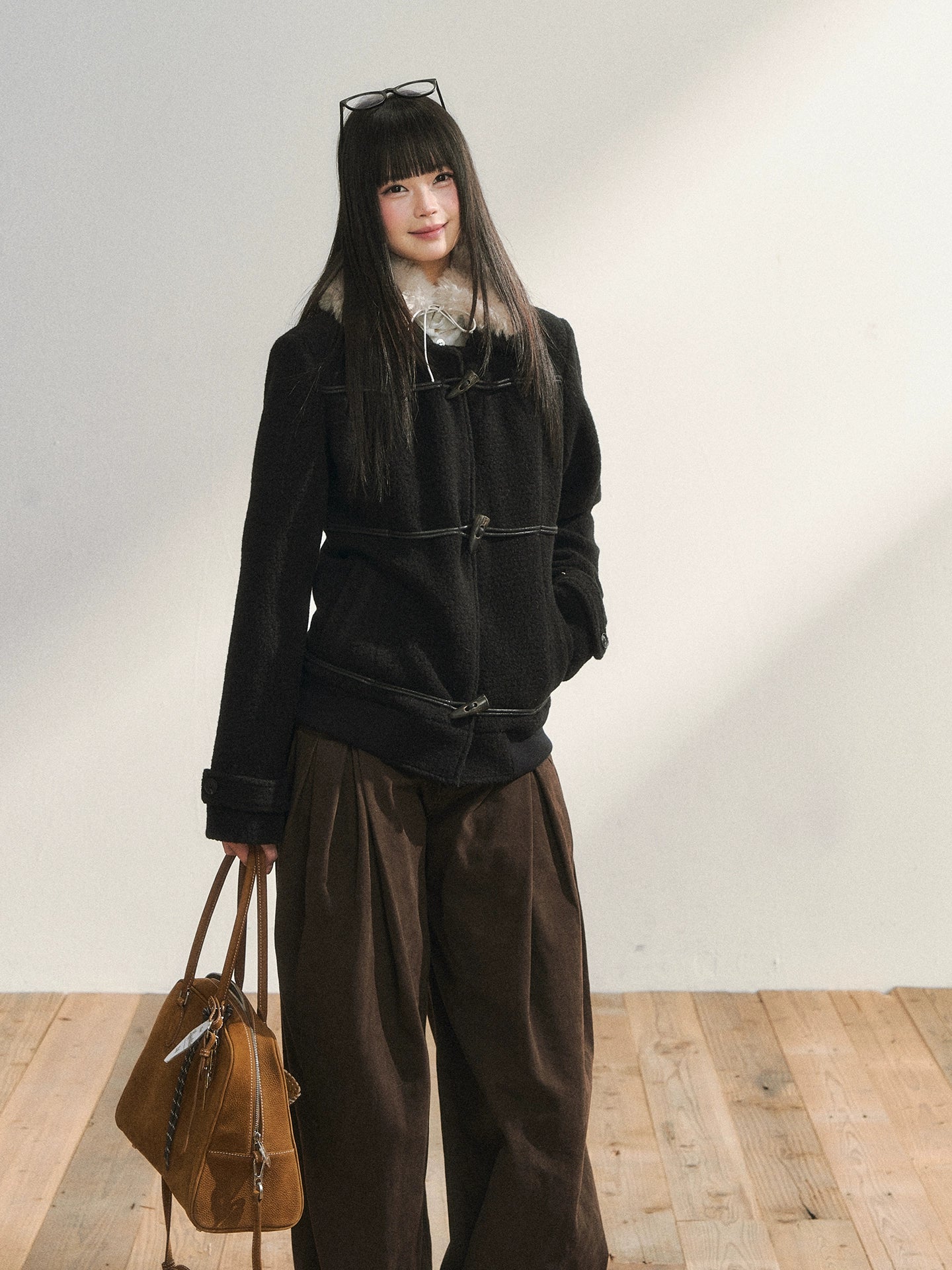 Original Design Black Duffle Wool Jacket