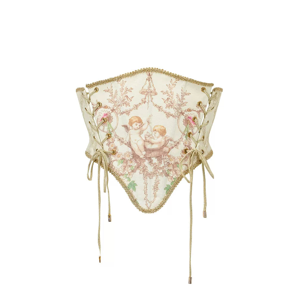 Vintage Court-Style Dress &amp; Waist Belt Set