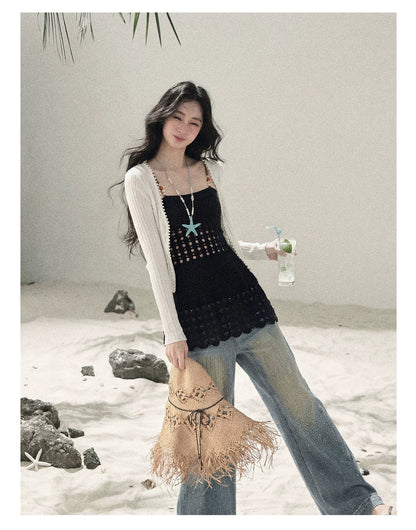“The Space Between” Open-Shoulder Knit Camisole
