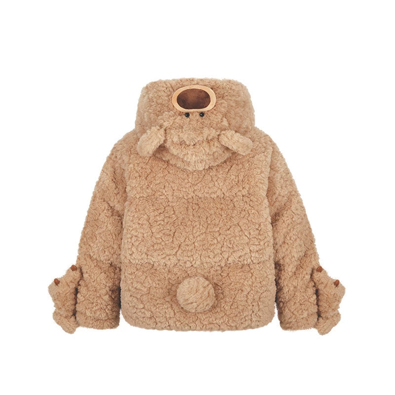 Convertible Plush Teddy Down Jacket