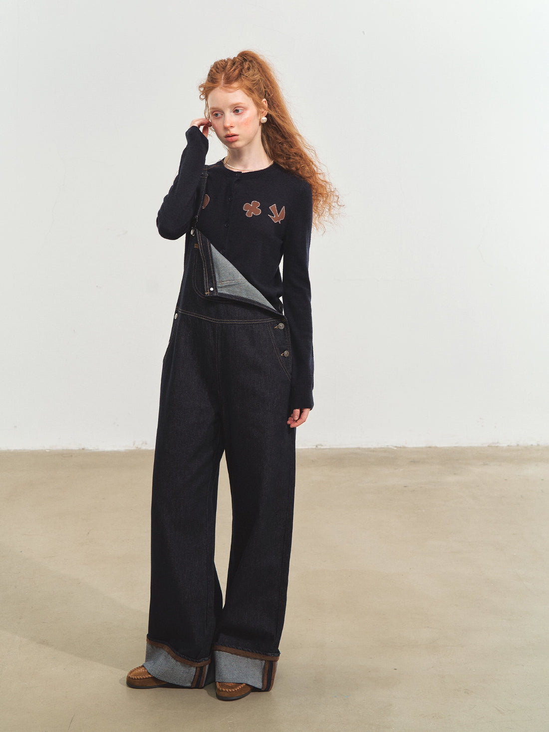 Raw Denim Cuffed Overalls