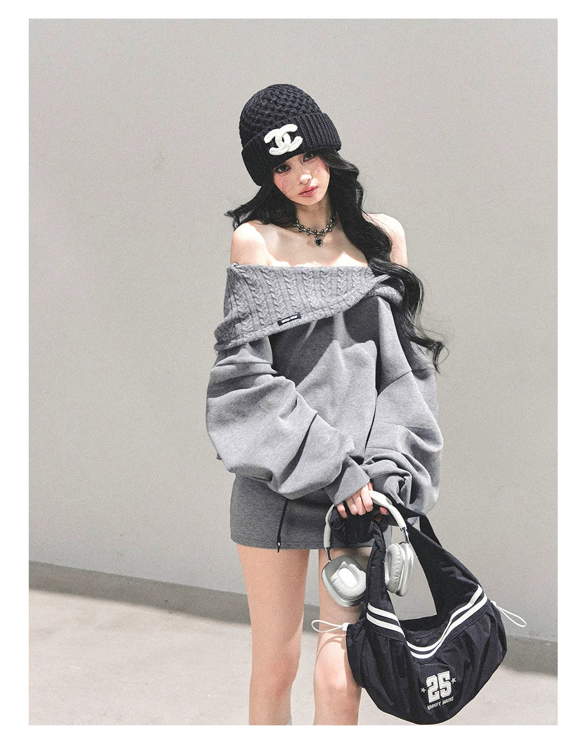Two-Piece Oversized Hooded Sweatshirt