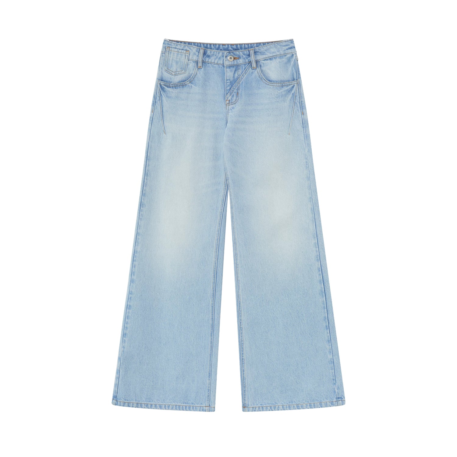 Vintage Light Wash Low-Rise Flared Jeans