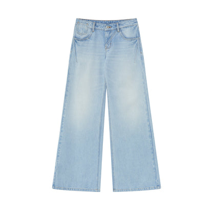 Vintage Light Wash Low-Rise Flared Jeans