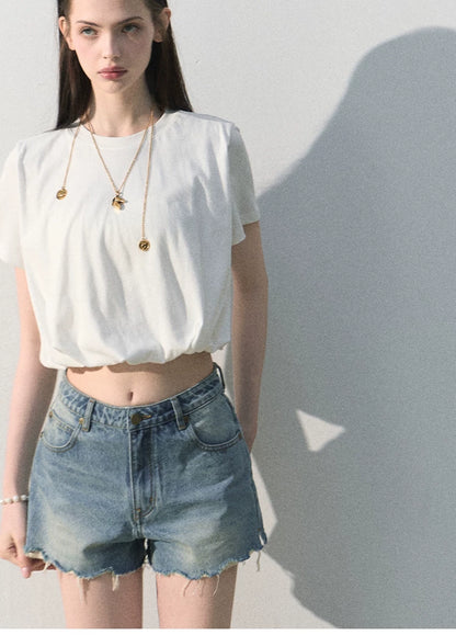 Faded Trace Vintage Distressed Denim Shorts