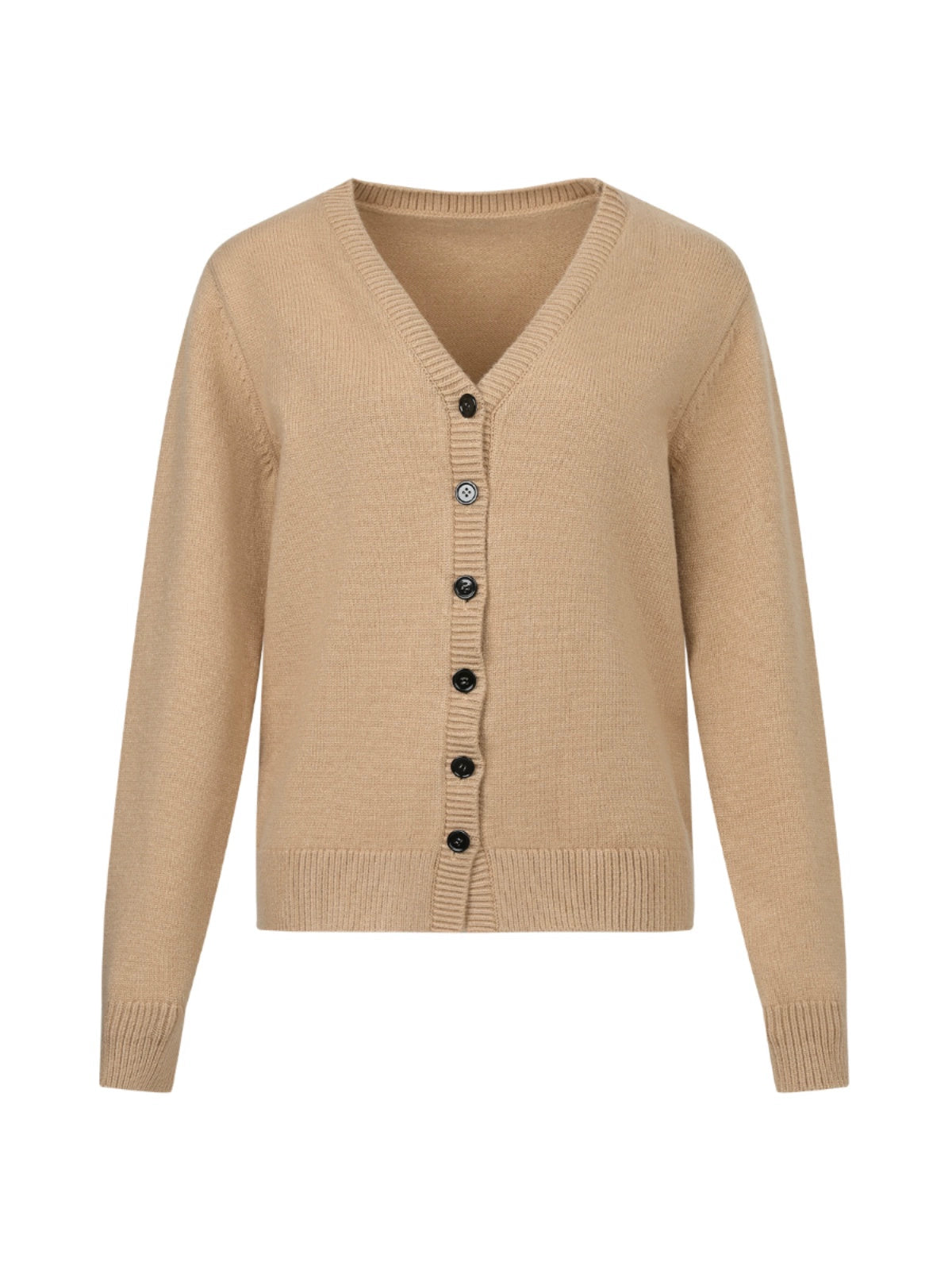 Lazy-Style Yellow V-Neck Knit Cardigan Set