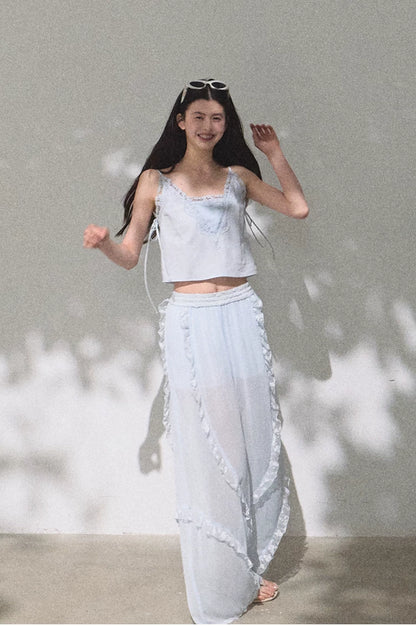 Lyocell Linen Camisole &amp; Relaxed Trousers Set