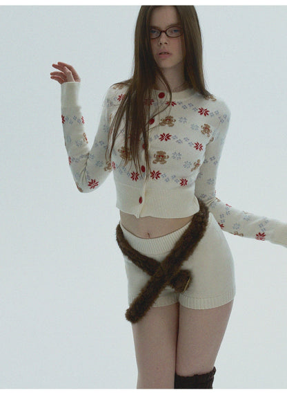 Cashmere-Blend Knit Cardigan Set