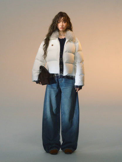 Faux Fur Collar Puffer Jacket