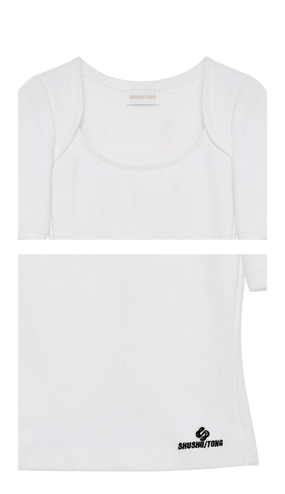 Raglan-Sleeve Cotton Crewneck T-Shirt