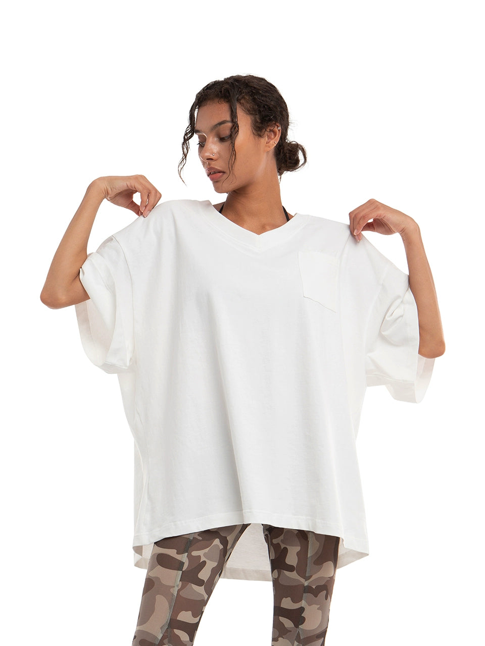 Oversized V-Neck Casual T-Shirt