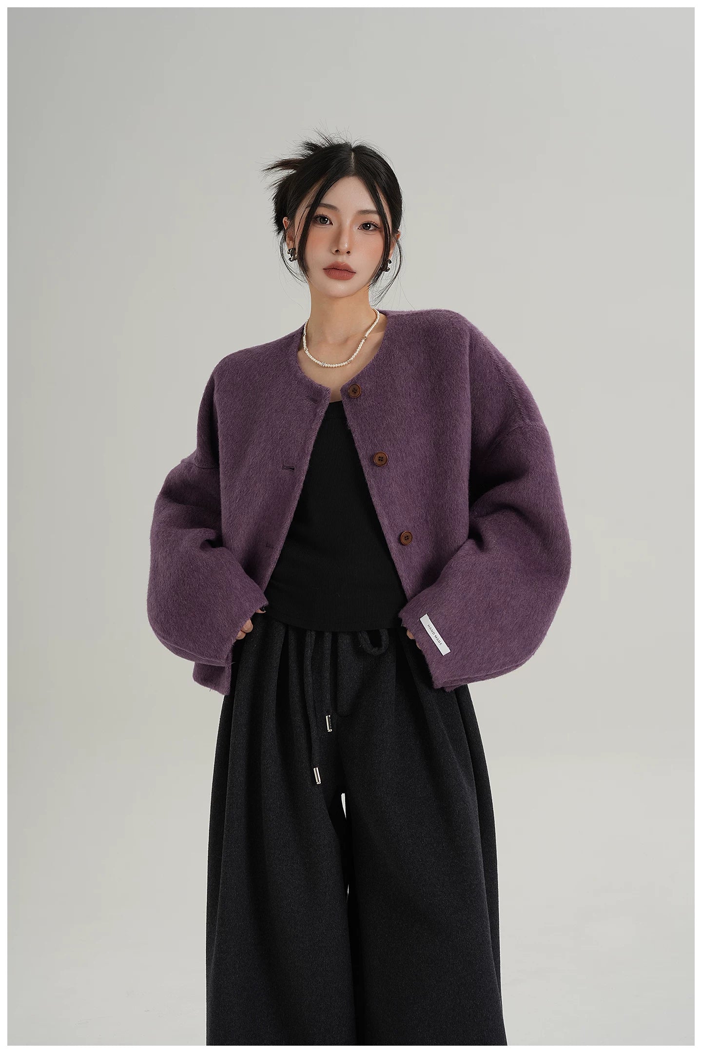 Relaxed-Fit Cropped Double-Faced Wool Jacket